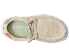 Roper Hang Loose Kids US 3 Tan Stretch Lace Slip On Moc Toe Casual Shoes JOBB992