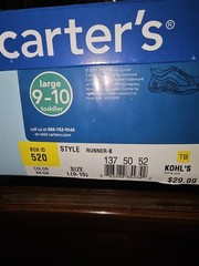Carter’s Runner-B Toddler Sneaker US 9 Colorblock Black Gray Green Lace-Up