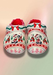 Crocs Kids Disney Mickey Mouse Christmas Lined Clogs Slip-On White/Red/Green 9