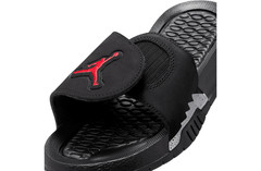 Air Jordan Hydro V Retro Black Fire Red Silver 555511-061 Size 5Y Youth Slides