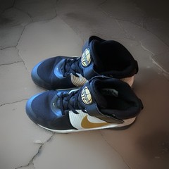 Nike Team Hustle Black Metallic Gold Size Youth 2.5 AQ4225-004