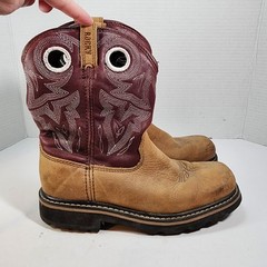 Rocky Kids 7″ Brown Western Boots US 3M Purple Upper Cowboy Style Durable GUC
