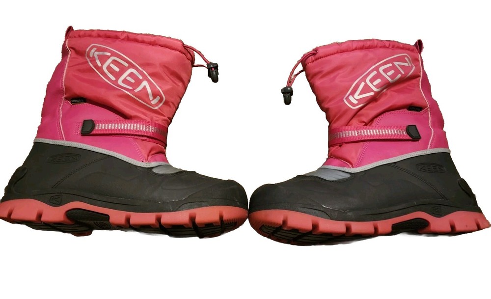 KEEN Snow Boots Kids Troll Winter Insulated Waterproof Fuchsia Pink Size 4