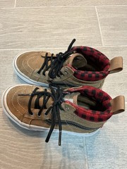 Vans Old Skool Mid Outdoor Flannel Lined Skateboard Shoes Brown 12.5 C