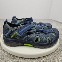 Merrell Hydro Hiker Sandal Kids Size 13M Navy Blue Lime Green Waterproof *Paint
