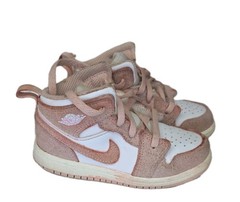 Jordan 1 Mid SE Size 9C TD White Legend Pink Brand New In Box And A Sticker New