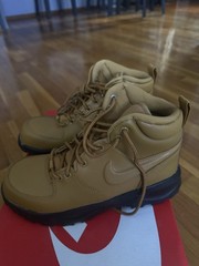 Nike Manoa LTR (GS) Leather Lace-Up Ankle Boots Wheat/Black Kids 4Y