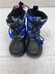 New Member’s Mark Kids Snow Boots Lined Size 7/8 Gray//Black/Blue AM23