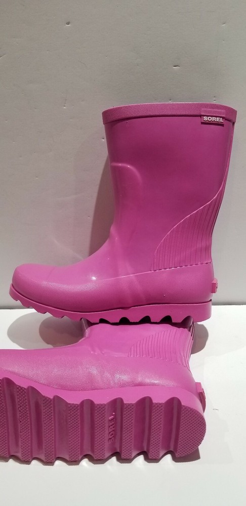 Sorel Youth Rain Boot Gloss Pink Ice Emperor Girls Size 3 New