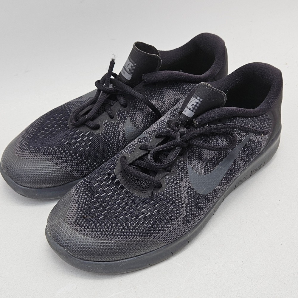 Nike Free RN 2018 Black Anthracite Running Shoe 904255-001 Girl 7Y Women 8.5