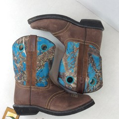 Smoky Mountain Boots Youth Size 7 3471Y Brown Turquoise Camo
