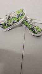 „Panda“ Youth Size 2Y White Black Green Sneakers