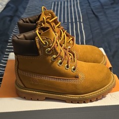 Timberland Premium 6 IN Waterproof Boot Wheat Nubuck Kids 10C TB112809713