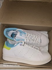 Adidas Stan Smith Monsters Inc Mike Sulley White Sneakers Youth Kid Shoes Sz 6.5