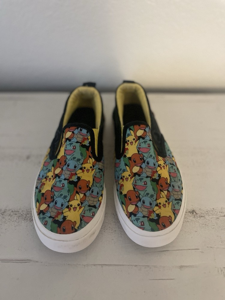 Pokemon PIKACHU Slip-On Canvas Sneaker Shoes Unisex Youth Size-1