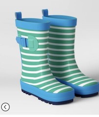 Sun Squad- Kids‘ Garden Rain Boots- Cabana Stripe, Small 5-6