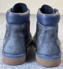 Timberland Leather Boots Boys Size 6 Blue Nubuck Classic Lace-Up 3793A