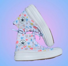 Converse Chuck Taylor All Star High Top Canvas Hearts Lace Up US Size 8