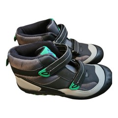 Mishansha Unisex Kids Mid Top Hook & Loop Sneakers Black/Gray/Green US 5