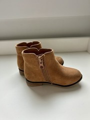 Cat and Jack Unisex Toddler Size 6 Brown Suede Ankle Boots Side Zip Low Heel