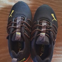 PUMA SoftFoam Kids Camouflage Mesh Sneakers Black Orange 399214-01 Size US 12C