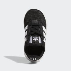 adidas OrthoLite Black/White 3-Stripes Slip-On Athletic Shoes Toddler Kids 9K