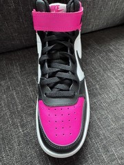 Nike Court Borough Mid 2 Black Pink Sneakers, Youth Size 7y HV0933-100