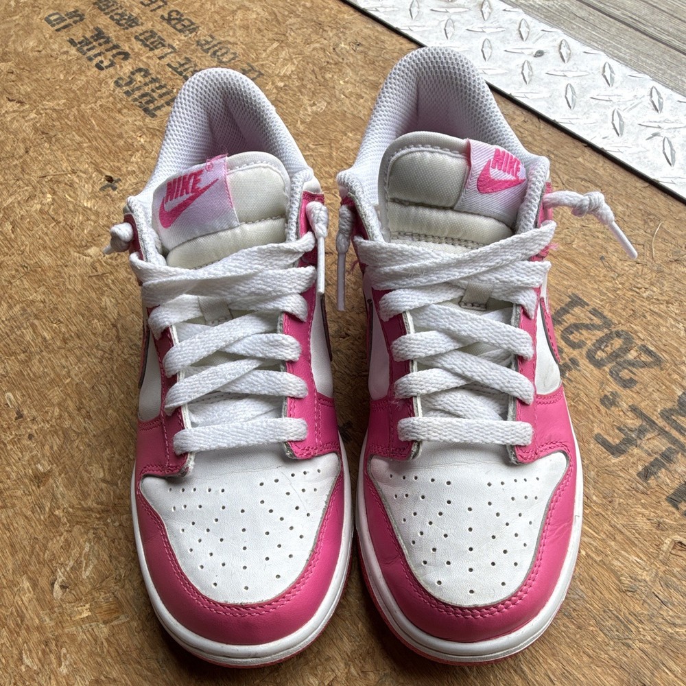 Nike Dunk Low Low Top Leather Sneaker Pink/White 5Y FB9109-102