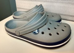 Crocs KIDS Classic Clogs Gray Navy Size C12 Comfort Slip On Shoes