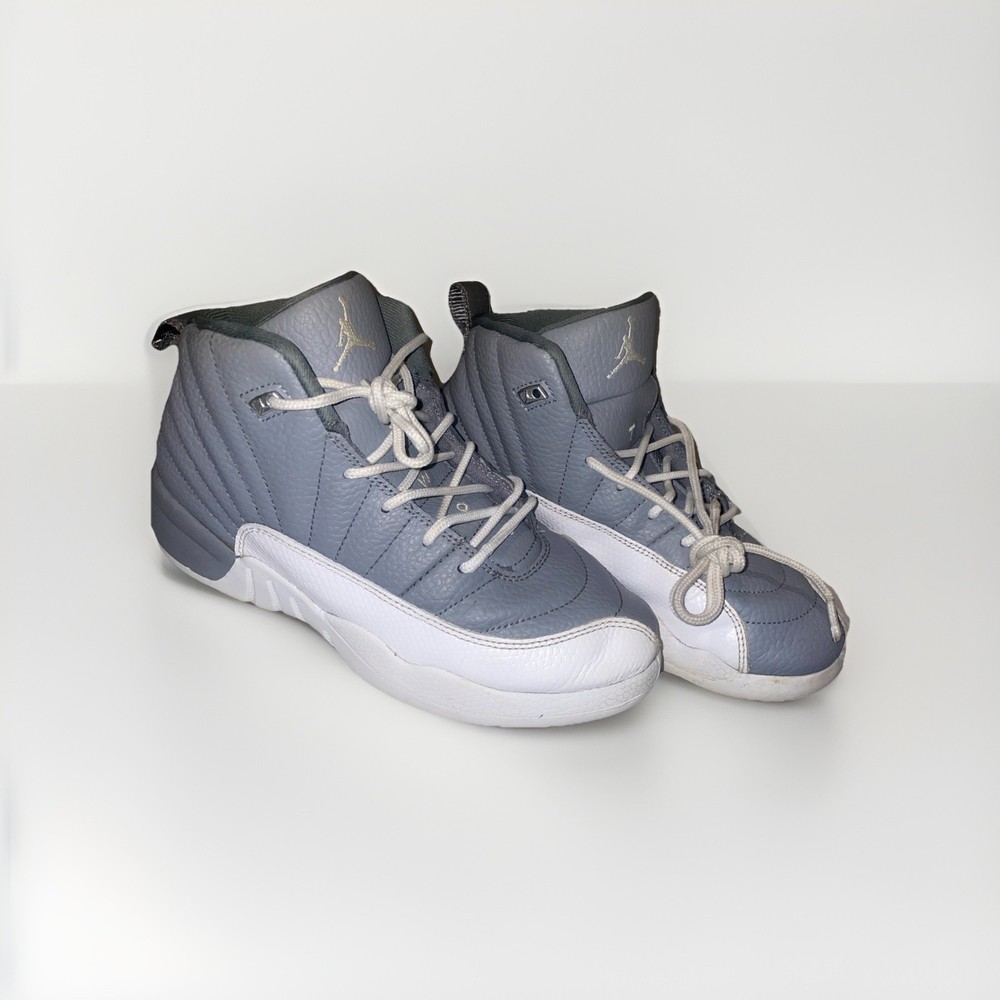 Nike Air Jordan 12 Retro PS Stealth White Cool Grey; Size 2.5Y