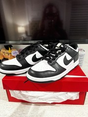 Nike Dunk Low (GS) Black/White Leather Lace-Up Low Top Sneakers US 6.5