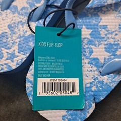 TWO pair West Loop Flip Flops Blue White Stars Size Small 13/1 Thong Sandal Kids