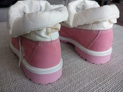 Vintage TIMBERLAND Roll Top Pink/White Juniors Size 6 US Boots | NEW in BOX