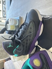 2012 Nike Air Jordan Retro 13 „Violet Teal“ Black Youth Basketball Shoes Size 3Y