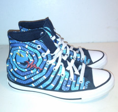 Converse All Star Size 5 1/2 Unisex Blue Black Snake High Top Sneakers