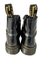 DR. MARTENS 1460 Pascal Smooth Leather Combat Boots in Black Kids US 3 Side Zip