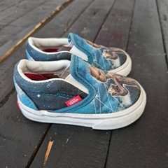 Vans Marvel Groot Toddler 4 Slip On Shoes Blue Brown Guardians of the Galaxy