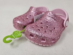 Crocs Classic Chunky Glitter Clogs, Little Kids, Pink Milk, 211940-6ZW, NEW!