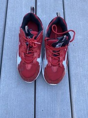 FILA Ray Tracer Red Textile Lace Up Low Top Sneakers Unisex Youth Size 6