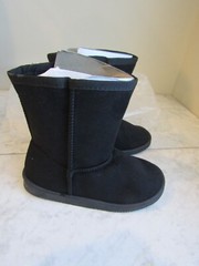 NIB FabKids Basic Fuzzy Stretch Limo Pantone Black Children’s Boots Shoes 13