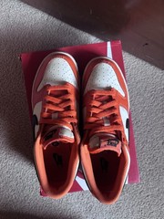 Nike Dunk Low GS Orange White Black Unisex Kids Sneaker Leather 6Y