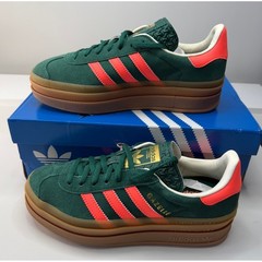 Adidas Gazelle Bold J Green Coral Hurricanes Platform JQ7408 Youth 6.5 New