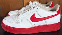 Nike Air Force 1 Low White University Red Sole Triple Red Sz 6.5Y Womens 8.5