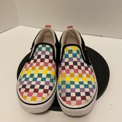 Checkboard Vans slip ons multicolor size 5