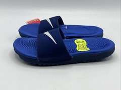 Nike Kawa Slide Preschool 11c Blue White Swoosh 819352 404 New with Tags