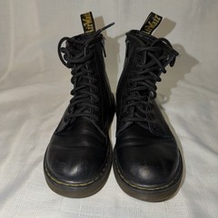 Dr. Martens 1460 Kids Size 1 Black Boots W/zipper Laces The Original 8 Hole Docs