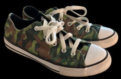 Converse All Star Low Top Canvas Camouflage Camo Junior Size 3 Good Condition