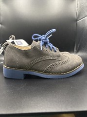 Gap Oxford Kids Sz 11 Gray Suede Wingtip Uniform Shoes