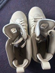 Nike Air Jordan 6 Kids Beige Leather High Top Sneakers Lace-Up US 8.5