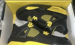 Jordan Air Jordan 4 Retro GS Thunder Black/Yellow Sneaker 6.5Y 408452-017